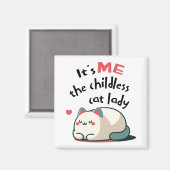 Niedliche kinderlose Katze Lady Magnet (Vorderseite/Rückseite)