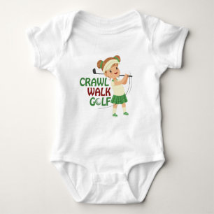 niedliche Kindermädchen Golfwortkunst Baby Strampler