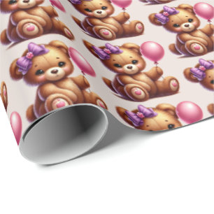 Niedliche Kindermädchen kacheln Muster tragen Baby Geschenkpapier