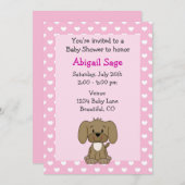 Niedliche Kindermädchendusche Einladung (Vorne/Hinten)