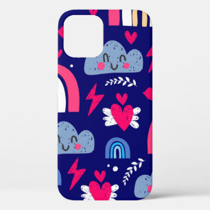 Niedliche Kindermuster, Regenbogen, Wolken, Case-Mate iPhone Hülle