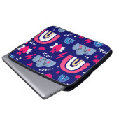 Niedliche Kindermuster, Regenbogen, Wolken, Laptopschutzhülle (Vorne Knopf)