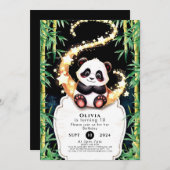 Niedliche Kinderpanda zum Geburtstag Einladung (Vorne/Hinten)