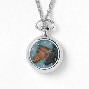 niedliche Kinderpferde Schwarzer Forelle Armbanduhr