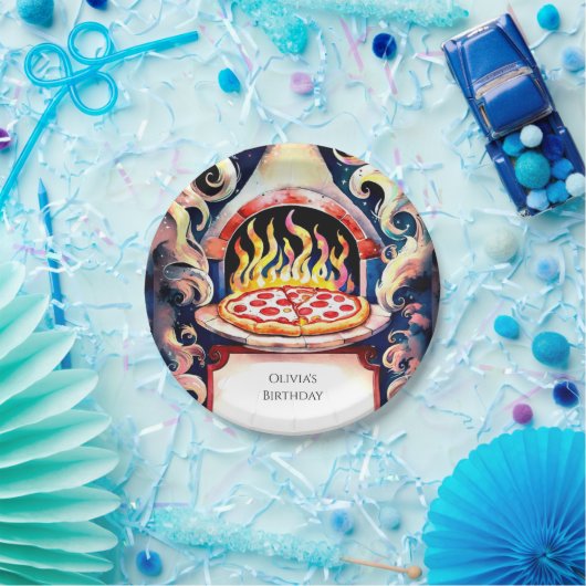 Niedliche Kinderpizza Geburtstag Pappteller (Party)