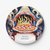 Niedliche Kinderpizza Geburtstag Pappteller (Vorderseite)