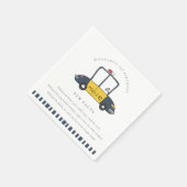 Niedliche Kinderpolizei Auto jeden Alters Geburtst Serviette (Ecke)