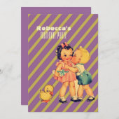 niedliche Kinderrückgabe Geburtstagsparty Einladung (Vorne/Hinten)