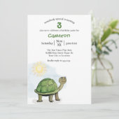 Niedliche Kinderschildkröte Einladung (Stehend Vorderseite)