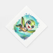 Niedliche Kinderschildkröte Schwimmen im Ozean Serviette (Ecke)