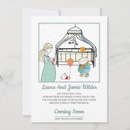 Niedliche Kinderschwangerschaft Ankündigung (Vorderseite)