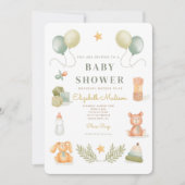 Niedliche Kinderspielzeug-Babydusche Einladung (Vorderseite)