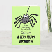 Niedliche Kinderspinne individuell anpassbarer Geb Karte (Vorderseite)