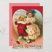 Niedliche Kindertänzerin Herzhochzeit Einladung (Vorne/Hinten)