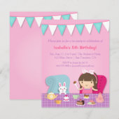 Niedliche Kindertee-Party-Geburtstags-Einladungen Einladung (Vorne/Hinten)