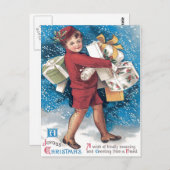 Niedliche Kindertragende präsentiert Holly Snow Postkarte (Vorne/Hinten)