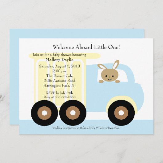 Niedliche Kinderwagen Kinderdusche Einladung (Vorne/Hinten)