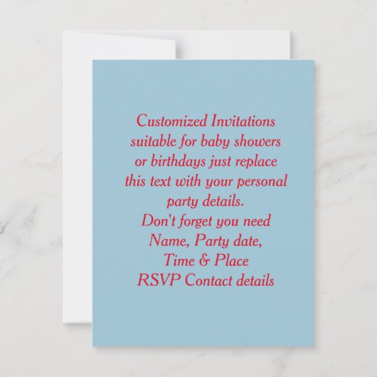 Niedliche Kinderwagen Kinderdusche - Geburtstag Einladung (Rückseite)