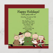 Niedliche KinderweihnachtsParty Einladung (Vorne/Hinten)