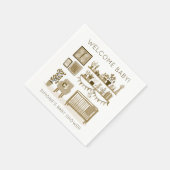 Niedliche Kinderzimmer Illustration CUSTOM BABY SH Serviette (Ecke)