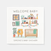 Niedliche Kinderzimmer Illustration CUSTOM BABY SH Serviette (Vorderseite)