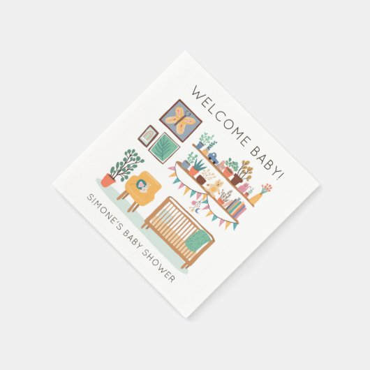 Niedliche Kinderzimmer Illustration CUSTOM BABY SH Serviette (Ecke)