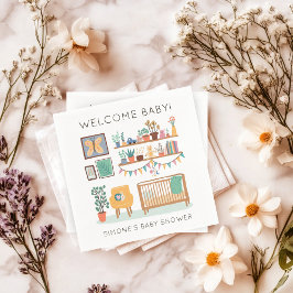 Niedliche Kinderzimmer Illustration CUSTOM BABY SH Serviette