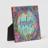 Niedliche Kindness farbenfrohe Mosaik Inspirivity Fotoplatte (Vorderseite)