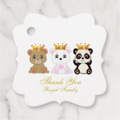 Niedliche King Bears Danke an White Geschenkanhänger (Vorderseite)