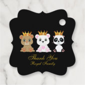 Niedliche King Bears Vielen Dank an Black Geschenkanhänger (Rückseite)