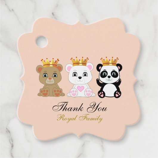 Niedliche King Bears Vielen Dank Geschenkanhänger (Vorderseite)