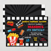 Niedliche Kinokarte Geburtstagseinladung Einladung (Vorne/Hinten)