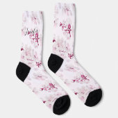 Niedliche Kirschblüte Blumenmuster niedlich Socken (Rechts)