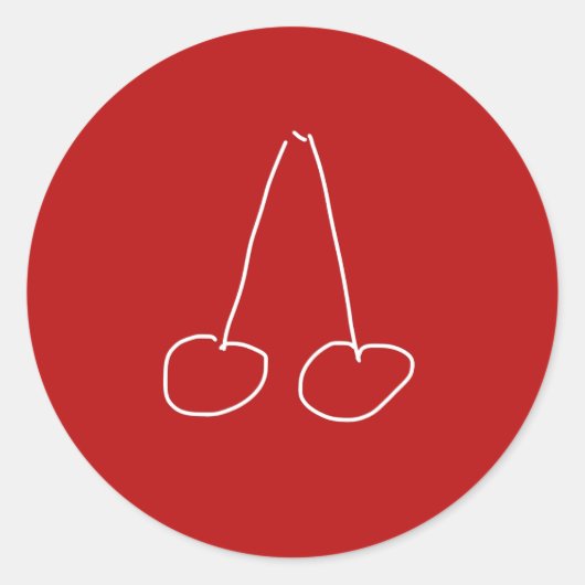 Niedliche Kirsche, einfach minimalistisch Runder Aufkleber (Vorderseite)