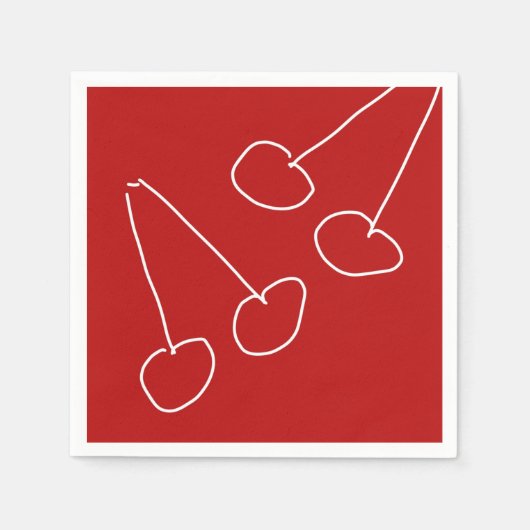 Niedliche Kirsche, einfach minimalistisch Serviette (Vorderseite)