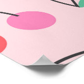 Niedliche Kirsche nahtlos Muster Design. Vintage E Poster (Ecke)