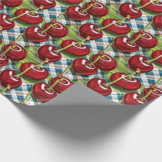 Niedliche Kirschen Geschenkpapier (Ecke)
