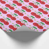 Niedliche Kirschen Geschenkpapier (Ecke)