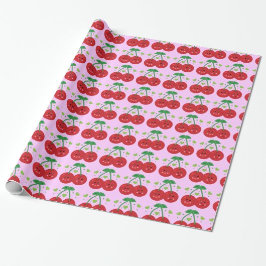 Niedliche Kirschen Geschenkpapier (Ungerollt)