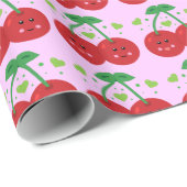 Niedliche Kirschen Geschenkpapier (Rolleneckpunkt)