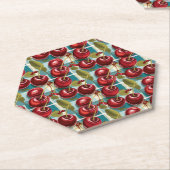 Niedliche Kirschen Kariertes Muster geprüft Untersetzer (angewinkelt)