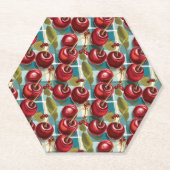 Niedliche Kirschen Kariertes Muster geprüft Untersetzer (Vorderseite)