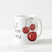 Niedliche Kirschen Wasserfarben Handgemalt Mit Mon Kaffeetasse (VorderseiteRechts)