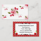 Niedliche KirschThemed Geschäfts-Karte Visitenkarte (Vorne/Hinten)