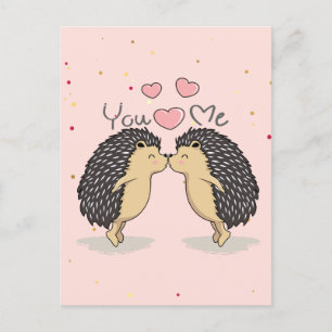 Niedliche Kissing-Igel Feiertagspostkarte