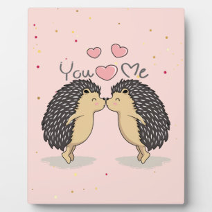 Niedliche Kissing-Igel Fotoplatte