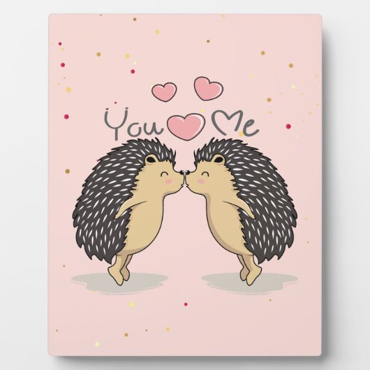 Niedliche Kissing-Igel Fotoplatte (Vorderseite)