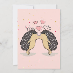 Niedliche Kissing-Igel Karte