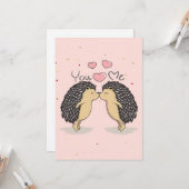 Niedliche Kissing-Igel Karte (Vorderseite/Rückseite Beispiel)