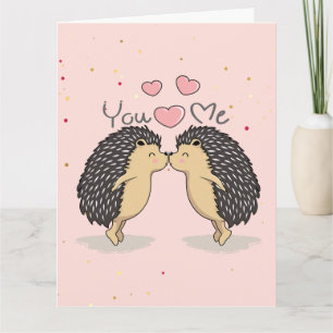 Niedliche Kissing-Igel Karte